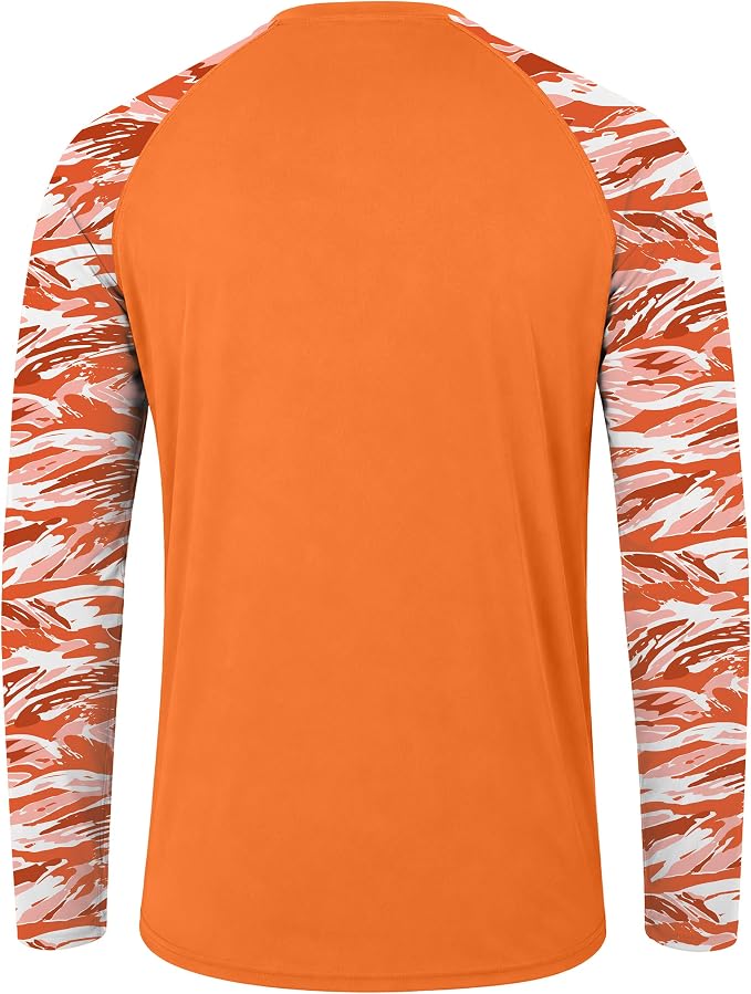 FISHEAL Men's Long Sleeve Fishing Shirts, UPF 50+ Camo Sun Protection Rash Guard, UV Shirt for Swimming Hunting Outdoor