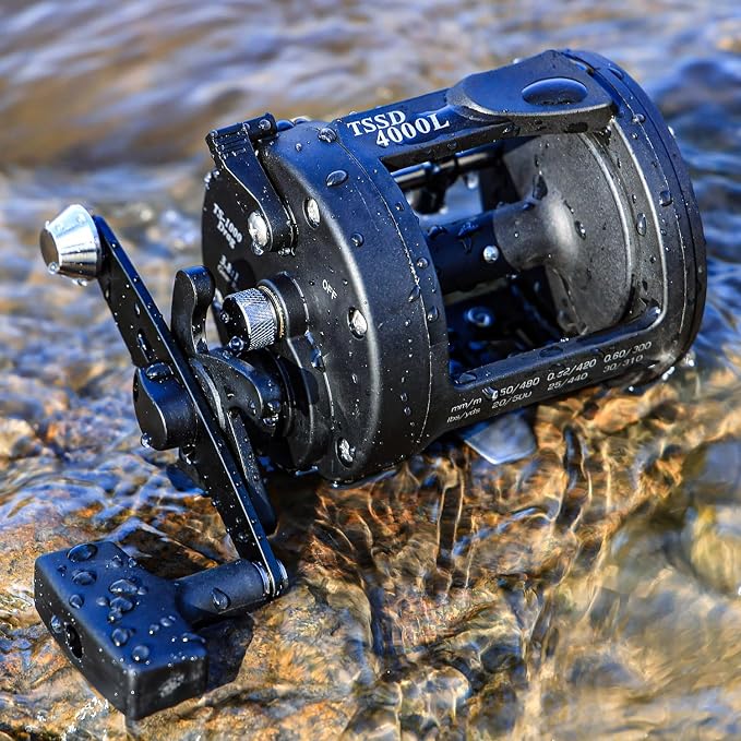 Sougayilang Conventional Reel – 27LB Max Drag,Saltwater Inshore Surf Trolling Reel for Catfish, Musky, Bass, Salmon/Steelhead, Striper – Heavy Duty Round Baitcasting Fishing Reel