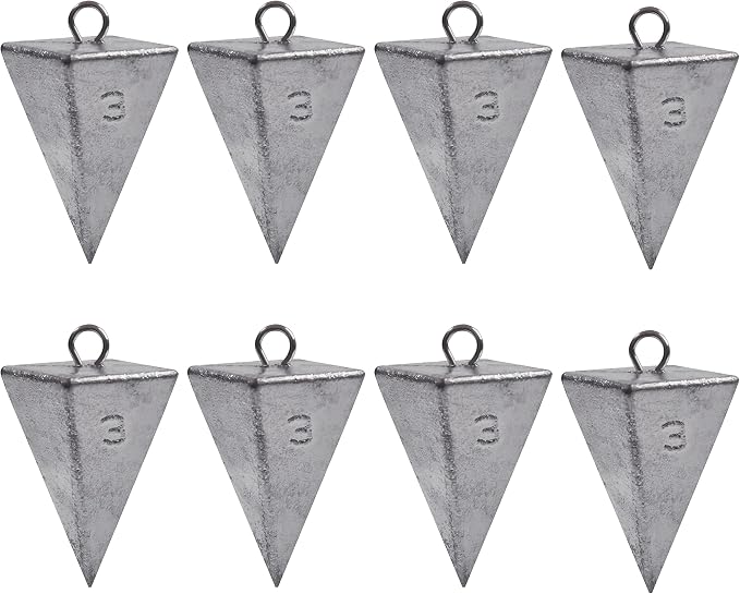 Pyramid Sinkers Fishing Weights Saltwater Pyramid Weights for Surf Fishing Gear Tackle 1oz 2oz 3oz 4oz 5oz 6oz 8oz