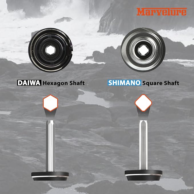 Locked-Type Power Handle (Square Shaft) Compatible for Shimano 17 Nasci Sedona FI Sahara FI Nexave FI, 19 Sienna FG, 22 Catana FE, Spinning Reels