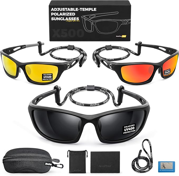 Polarized Fishing Sunglasses for Men Women, Adjustable Polarized Sunglasses, Lightweight TR90 Frame
