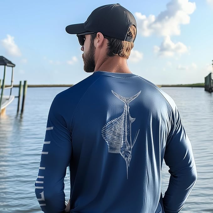Palmyth Fishing Shirts for Men Long Sleeve UPF 50+ T Shirt Sun Protection Tee