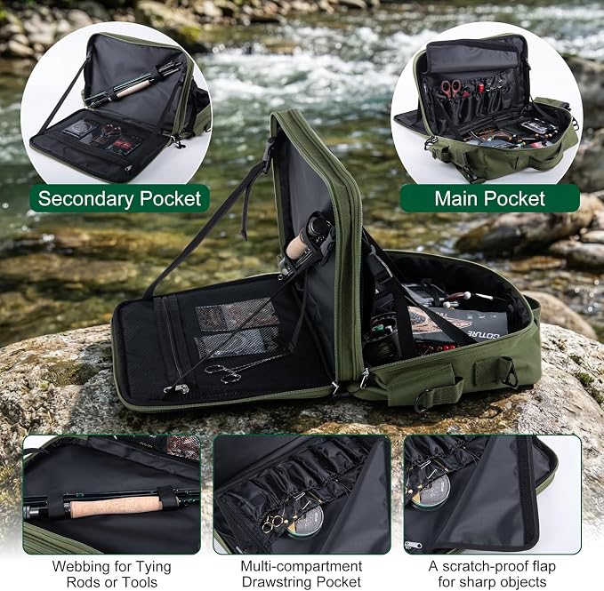 Goture Fly Fishing Rod and Reel Combo with Fly Rod & Gear Case, 9FT 4-Piece Fly Rod, Pre-Spooled Reel, Fly Line, Flies, Leader, Tippet, Forceps, Nipper and Complete Starter Kit