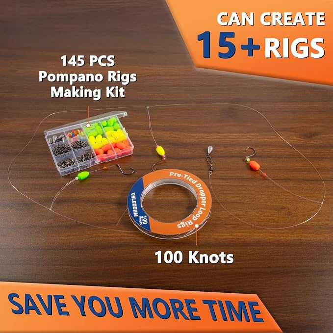 20lb-70lb 100knots Pre-Tied Dropper Loop Fishing Rig, 18" Spacing, 5.5" Loop Size, Ideal for Saltwater & Freshwater Fishing