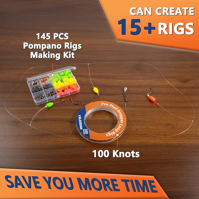 20lb-70lb 100knots Pre-Tied Dropper Loop Fishing Rig, 18" Spacing, 5.5" Loop Size, Ideal for Saltwater & Freshwater Fishing