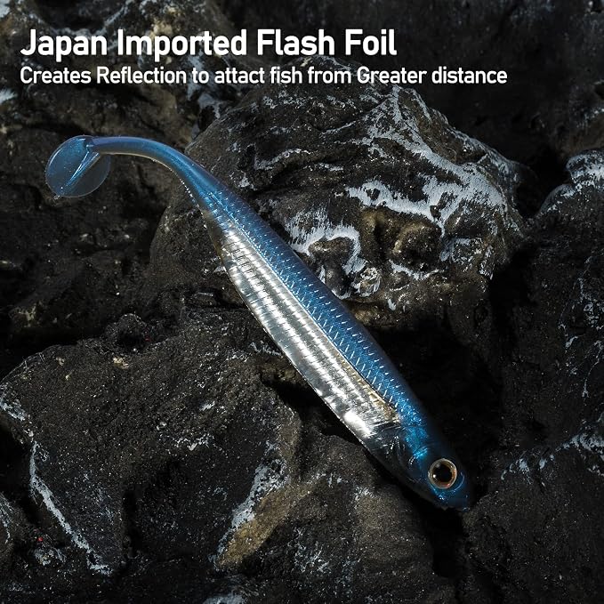 Dr.Fish Paddle Tail Swimbaits, Soft Fishing Lures for Bass Fishing 2.75-4.75 Inches, Freshwater & Saltwater Soft Plastic Baits Swim Shad Bait Minnow Lures Drop Shot