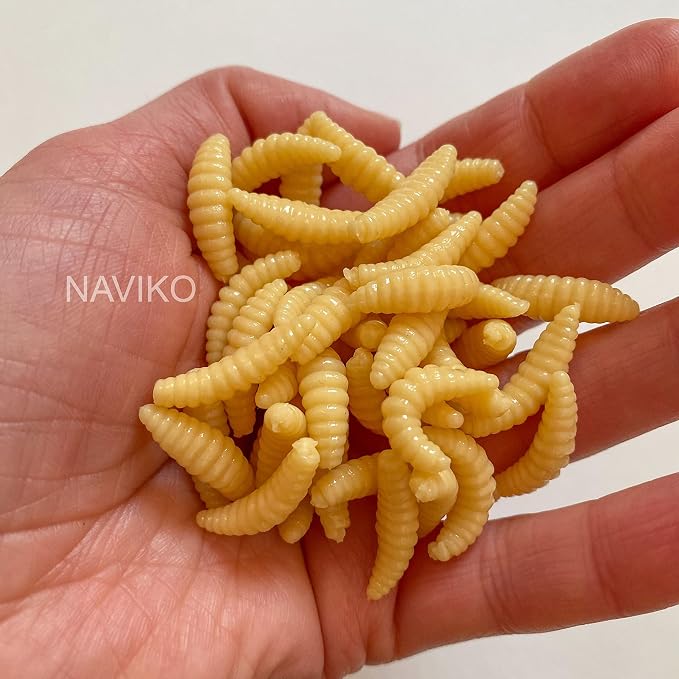Fake Maggots Realistic Soft Fishing Lures - Worms & Bugs That Look Real 50pcs