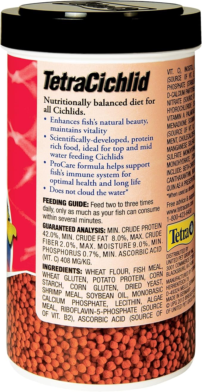 Tetra TetraCichlid Fish Floating Cichlid Pellets 6 Ounces, Nutritionally Balanced Diet (77063) (Pack of 3)