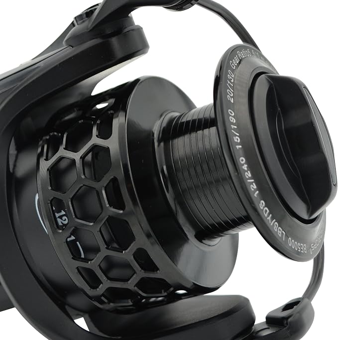 Fishdrops Spinning Fishing Reels 12+1BB Ultra Lightweight Carved Aluminum Spool Reels Affordable Smooth Spinning Reels