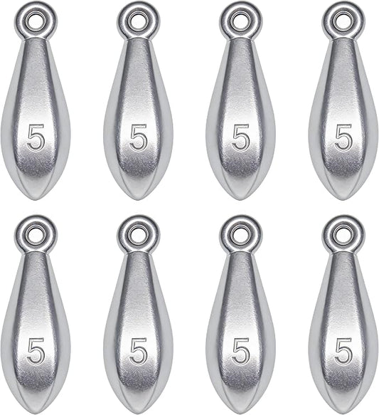 Fishing Weights Sinkers Bank Sinkers Bullet Weights for Surf Fishing Pier Bank Fishing Saltwater Fishing Gear 1oz to 8oz