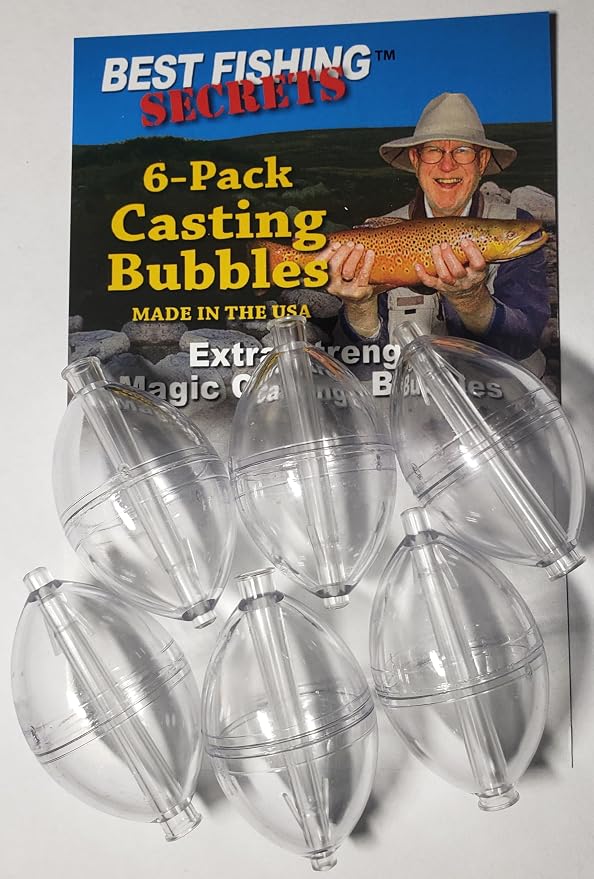 BestFishingSecrets 6-Pack Casting Bubbles. Size 1-1/8" X 1-3/4" Made in the USA