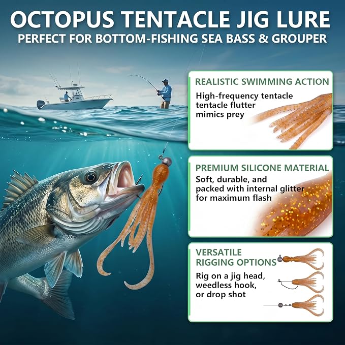 Soft Fishing Lures for Bass Fishing:Pre-Gigged Swim Baits for Saltwater or Freshwater.Soft Plastic Fishing Accessories.