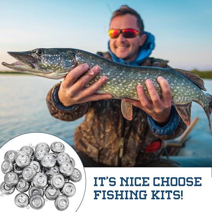 36 Pieces Fishing Disc Sinkers Weights Disc Sinker Fishing Sinkers Weights for Saltwater Catfishing Trolling Surf Tackle