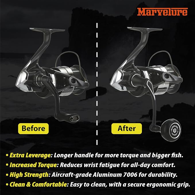 Power Handle Compatible for Shimano Stradic FL FM, Stella, Vanford, Vanquish, Twin Power, Ultegra, Sustain, Nasci FC FD 1000-5000 Spinning Reels