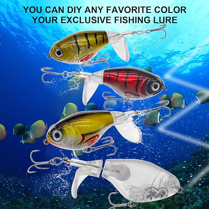 10pcs/20pcs Fishing Blanks Lures Kit Fishing Topwater Unpainted Swimbait Unpainted Crankbaits Hard Baits DIY Lure for Bass Salmon Trout Saltwater and Freshwater