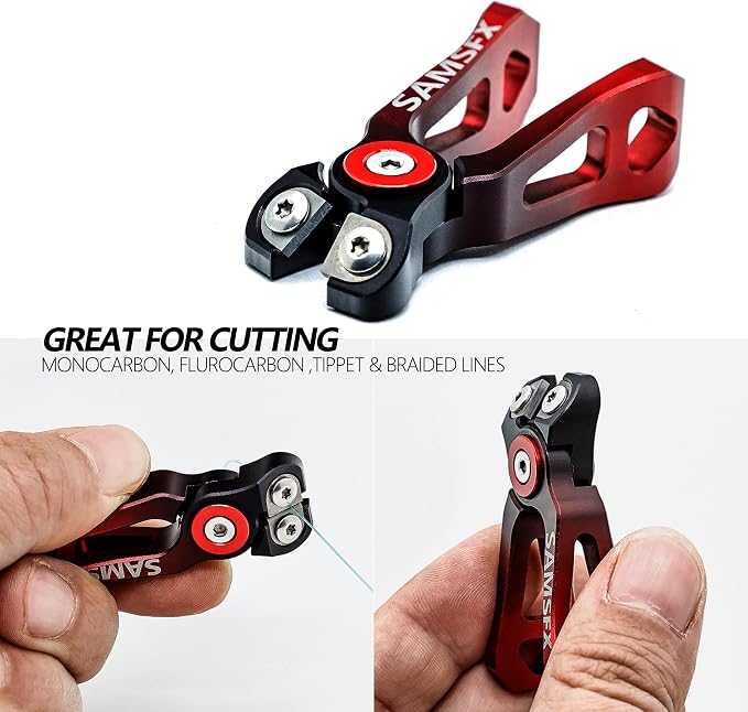 SAMSFX MINI Fishing Line Cutters with Retractors, Braid Scissors,Tungsten Line Cutter that Cut Braid, Mono and Fluoro Lines Clean & Smooth Fly Fishing Equipment