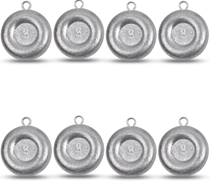 Disc Sinkers Fishing Weights, Coin Fishing Sinkers Weights Saltwater Surf Fishing Weights Bottom Drifting Trolling Catfishing Fishing Sinkers Saltwater Gear Tackle 1oz 2oz 3oz 4oz 5oz 6oz 8oz