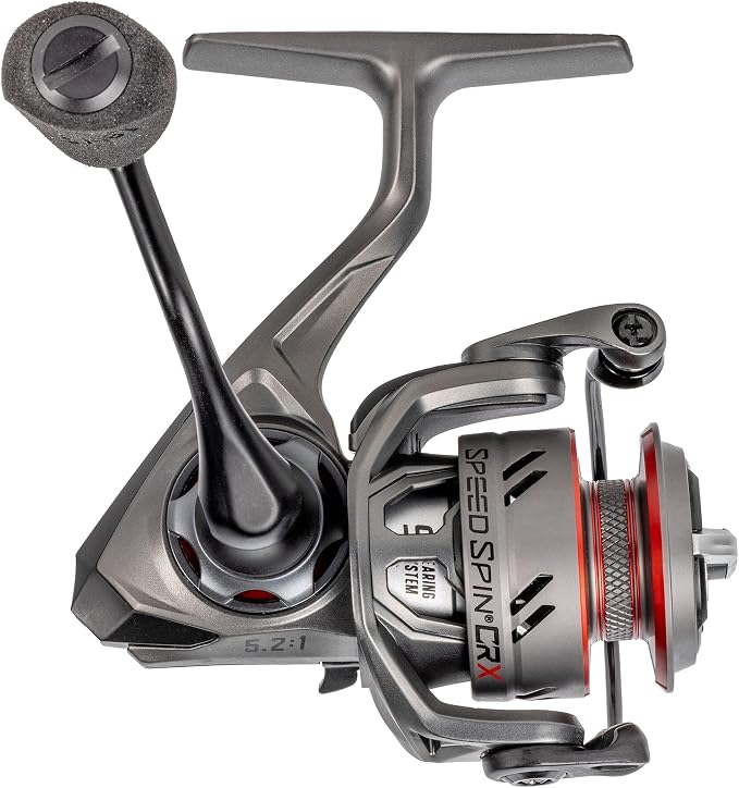 Lew’s Speed Spin CRX Spinning Fishing Reel, Graphite Frame and Sideplate, Solid Brass Speed Gears
