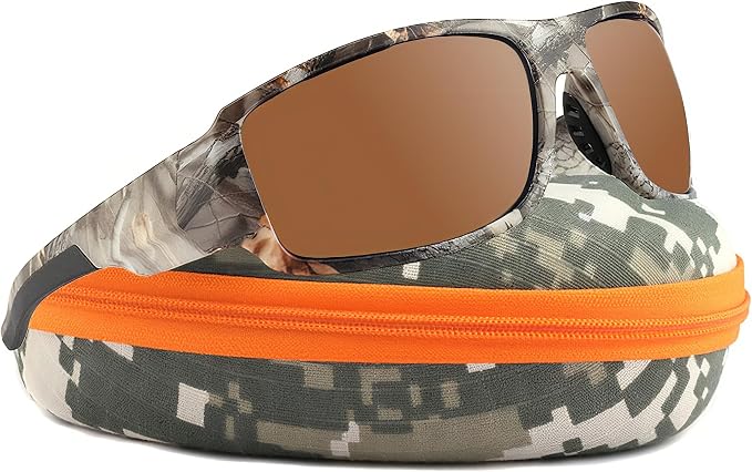 Camo Polarized Wrap-around Sport Sunglasses for Men Women UV400 Driving Fishing Hunting Sun Glasses