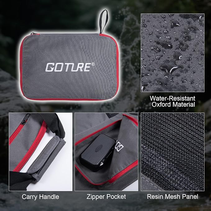 Goture Waterproof Fly Fishing Sling Pack,IPX8 840D TPU Fishing Sling Bag Gear Storage,13L Tackle Backpack with Rod Holder,Airtight Zipper,Exhaust Valve,Adjustable Strap,Wader Bag Included,Gift for Men