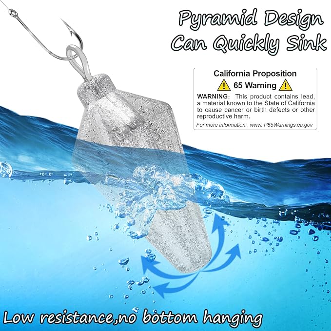 Fishing Pyramid Weights Sinkers Rhombus Quadrangle Lead Triangle Fishing Sinkers Surf Fishing Sinkers for Ocean Saltwater Fishing Casting Gear Tackle 1oz 2oz 3oz 4oz