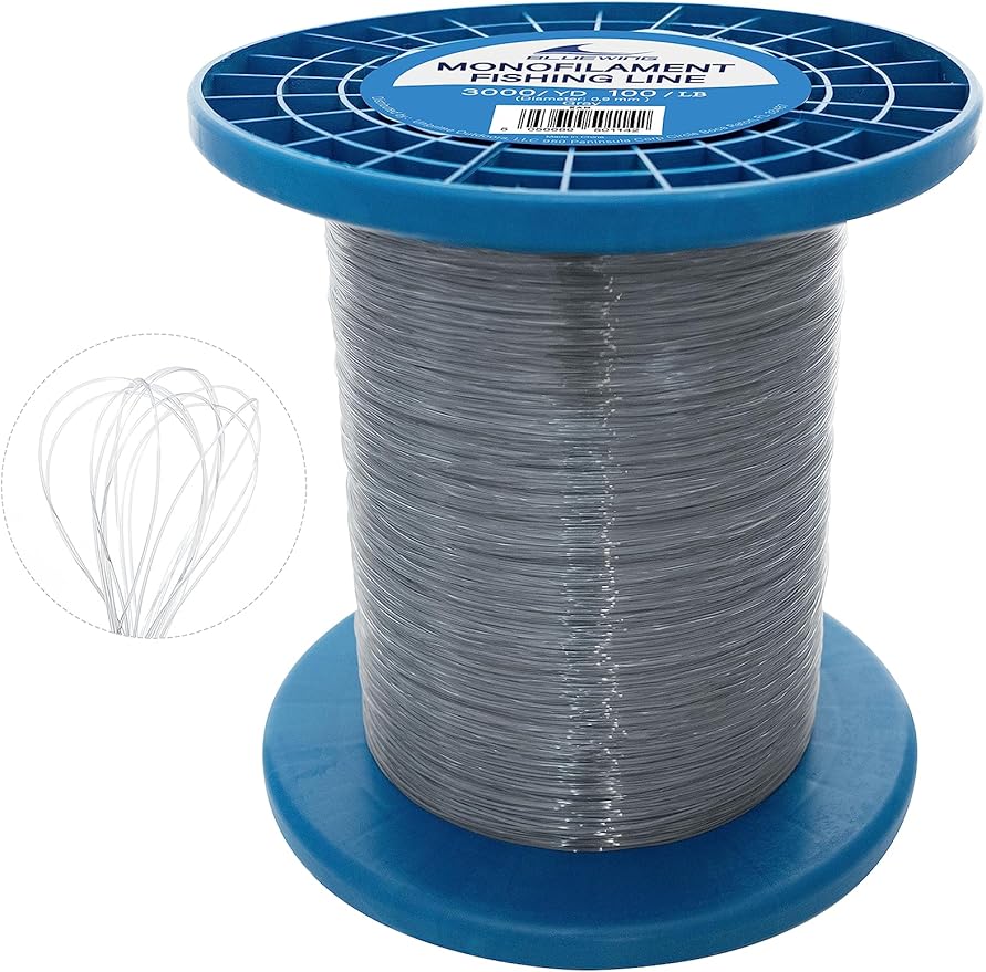 BLUEWING Monofilament Fishing Line Clear Mono Fish Wire Thin Diameter String 6-400 lbs, 50-3000 Yards