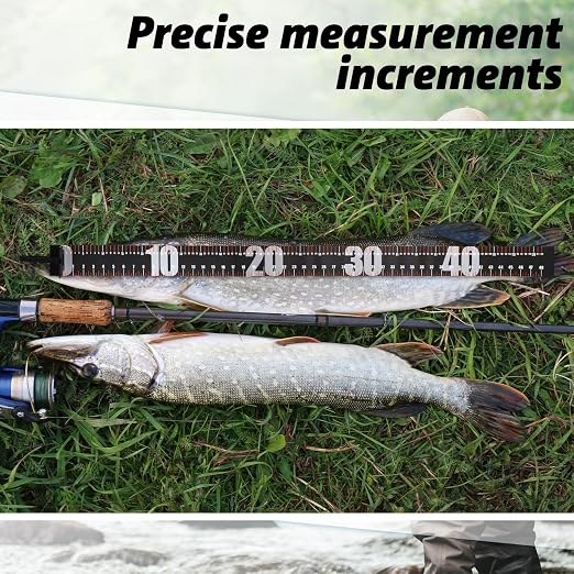 VioraWhite 2 Pcs 48 Inch Fishing Ruler Fishing Measuring Tape with Bump Board Waterproof Portable Roll up Fish Measuring Board Device Tool for Crappie Tuna Shark Swordfish