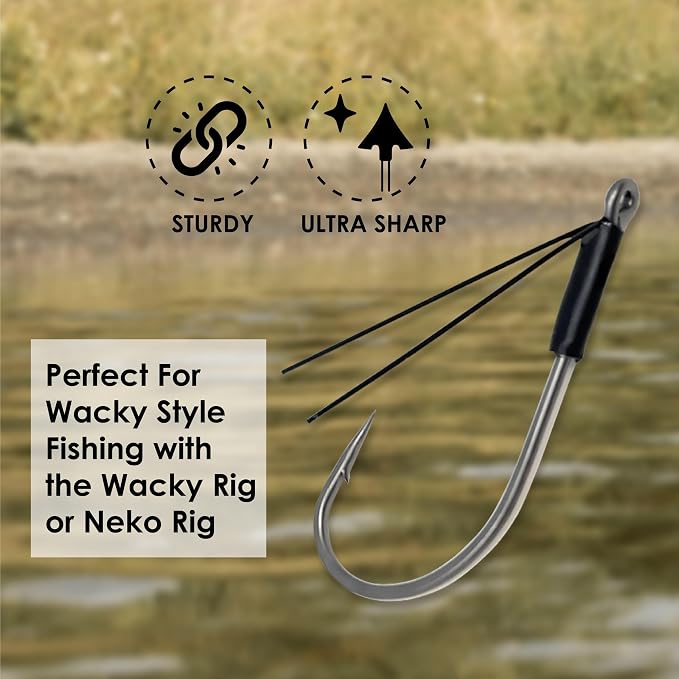 Reaction Tackle Neko/Wacky Hooks - #1/0 - Weedless Wire Guard