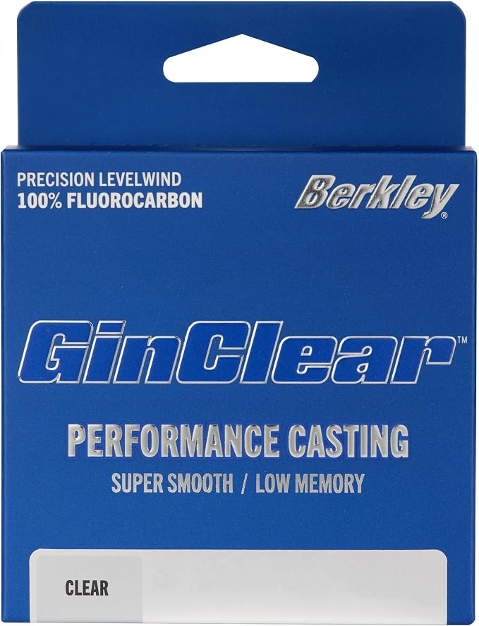 Berkley GINCLEAR Fluorocarbon Fishing Line, Clear, 6lb, 200 yd, Superior Casting, Super Smooth, Low Memory