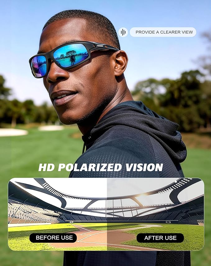KALIYADI 4 Pack Polarized Sunglasses-Men Sports Sun-glasses: Mens Sunglasses UV Protection for Fishing Driving Cycling