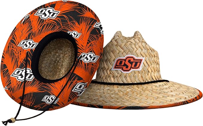 FOCO Men's NCAA College Team Logo Floral Straw Sun Hat