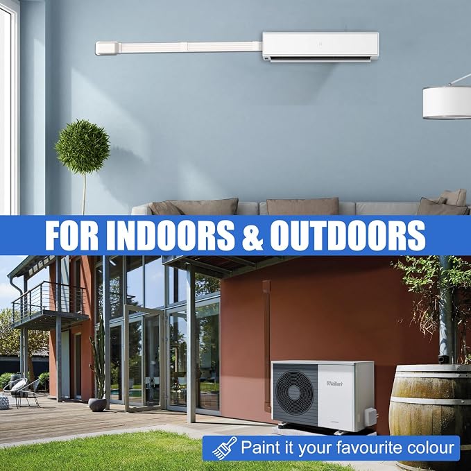 3" 7.5Ft Mini Split Line Set Cover,Plastic Line Kit for Outside Units, Mini Split Air Conditioner, Central AC and Heat Pump