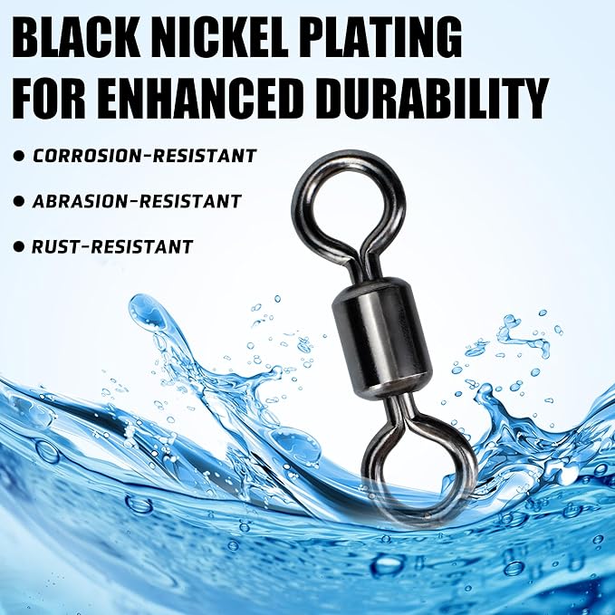 Fishing Swivels Rolling Barrel Swivels High Strength Stainless Steel Rolling Swivels Fishing Hook Line Connector Tackle Accessories