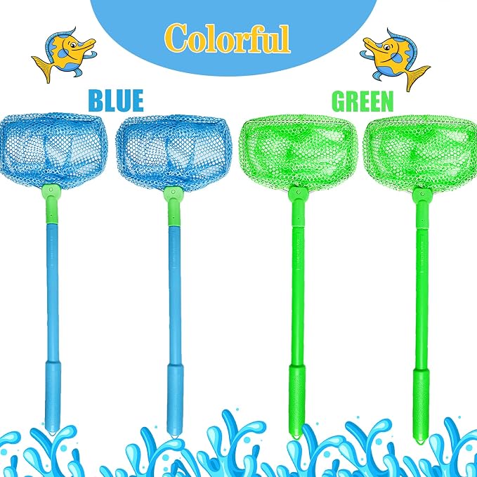 Fishing Net, TSYAN Bug Net Catching Crab Insect Nets Beach Toys Floating Bait Butterflies Colorful Nets for Kids Outdoor Playing 16 inches
