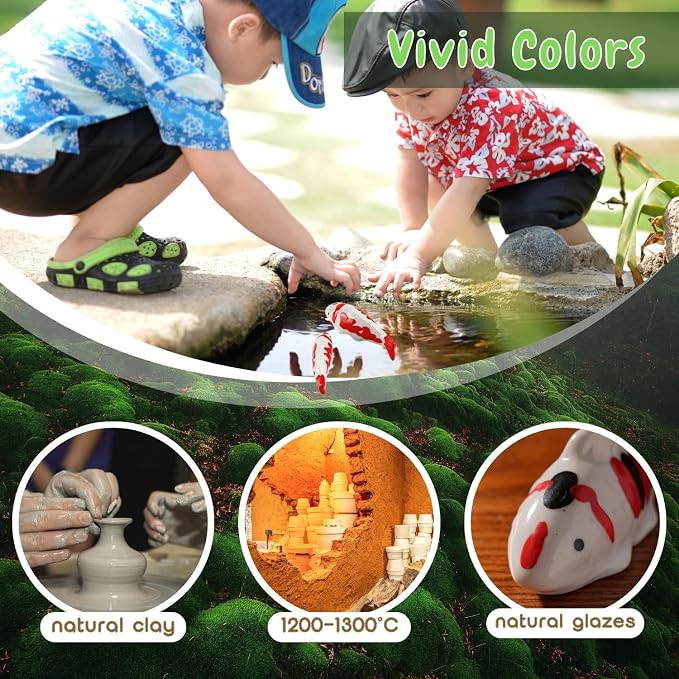 4PCS Ceramic Floating Koi Fish 4PCS Lotus Flowers Koi Pond Accessories Pond Decor Floating Aquarium Decor Birdbath Decor【Red Collection】