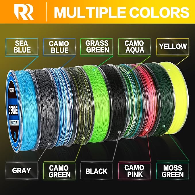 Geode Braided Fishing Line, Super Strong Power Braid Lines for Saltwater and Freshwater Fish 8-50lb, 150yds/300yds/500yds/1000yds