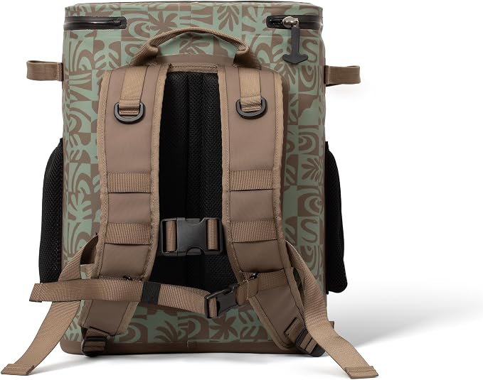 Quiksilver Welded Bungee Backpack Cooler, 30L/36 Cans, 48-72 Hours Insulation, Leakproof & Waterproof IPX7 Rated, Heavy-Duty 600D TPU, Adjustable Straps