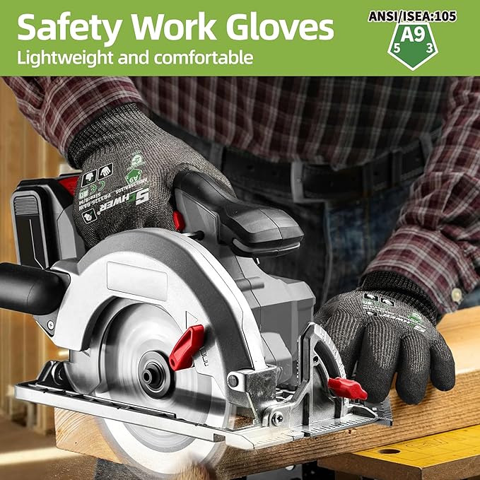 Schwer ProGuard High Level Cut Resistant Work Gloves PR3326 for Extreme Protection，ANSI A9 Cut Gloves with Reinforced Thumb, Non Slip, Durable, Touch-screen, Black 2 Pairs（M）