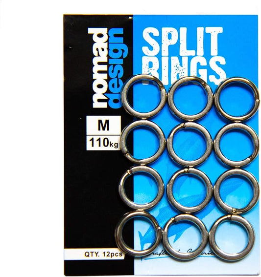 Nomad Design Heavy Duty Split Rings - Snap Ring, Split Ring, Lure Connector Fishing Pliers for Jigging Trolling and Saltwater Freshwater