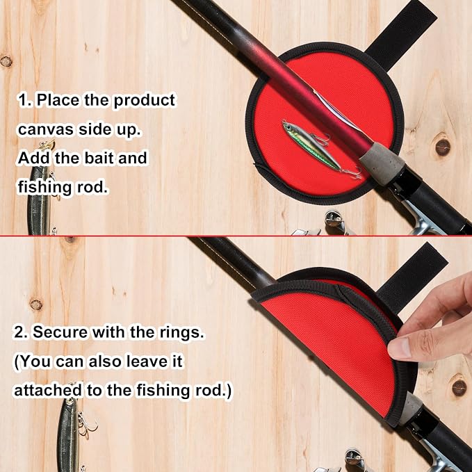 Gosknor 4pcs Lure Wrap, 15cm/5.9in Fishing Lure Covers Bait Gloves Fish Hook Storage Protectors Pole Sleeve Guard to Keep Fishermen Fishing Safe for Fish Rod