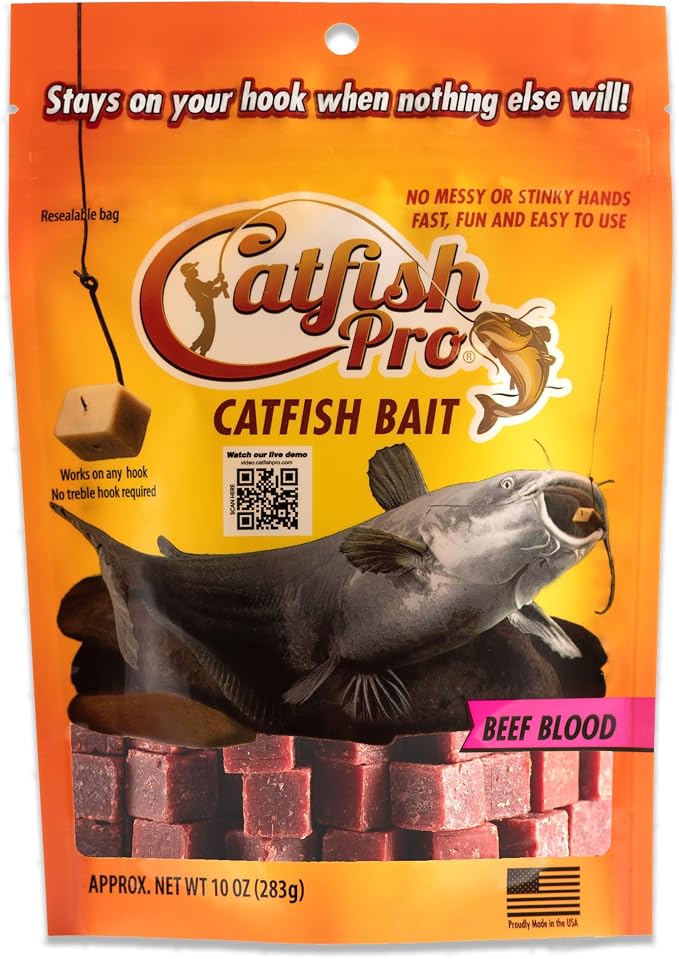Catfish Pro Catfish Bait - 10oz Bag with 80pcs | Irresistible Scent for Catfish | Mess-Free, Stays On Your Hook When Nothing Else Will | Great for Rod, Reel, Trotline, Jugs & Yoyos Fishing