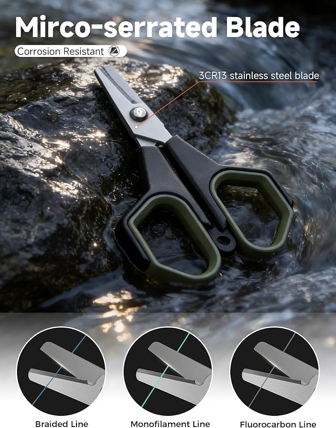 Fishing Tools Kit, Fishing Pliers,Fishing Scissors, Fishing Line Cutter for Braided Fishing Line,Fishing Gear with Lanyard