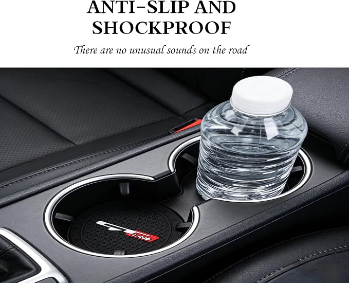 2 Pack GT line Car Cup Holder, Non-Slip Cup Coasters for Fashion car Interior Accessories,Decorative Car Cup Mat, Diameter 2.75 Inch