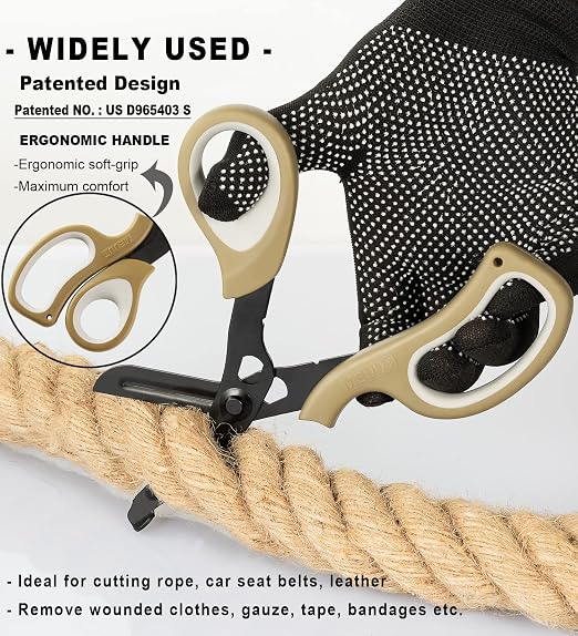 MEUUT 2 Pack Medical Scissors Trauma Shears for left and Right Hand -8 inch Patented Bandage Scissor Heavy Duty Surgical Grade EMT Scissors for EMT Workers Doctors Nurses