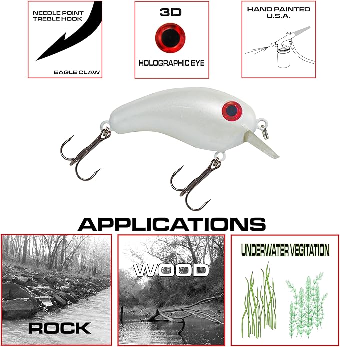 Luck E Strike Crappie Magic Crankbait (2 Inch Crappie Lure) Made in The USA