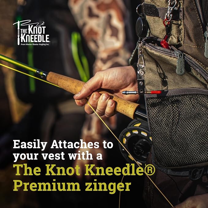 KNOT KNEEDLE - Fishing Knot Tying Tool, Fish Hook Tying Tool, Fish Knot Tying Tool, for Hooks & Lines, Fishing Gear & Accessories - Single with Zinger