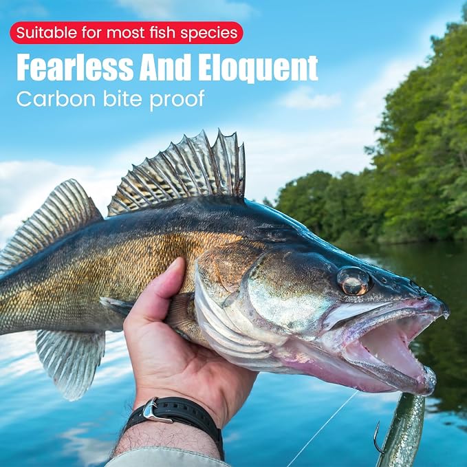 YOTO Fluorocarbon Wire Leader for Fishing - 100% Invisible & Strong Leader for Bass, Trout, Pike, and Walleye – 20lb to 80lb Test, Fishing Leader for Freshwater & Saltwater