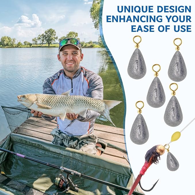 Bass Casting Swivel Bell Sinkers Fishing Weights Drop Shaped Fishing Sinkers Catfish Weights for Ocean Saltwater Surf Bass Casting Gear Tackle