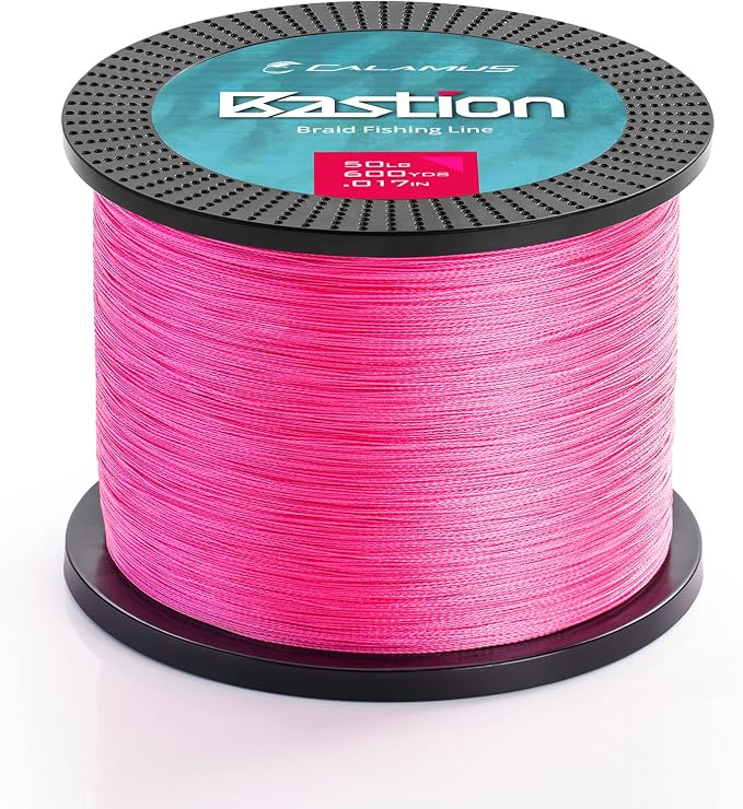 Calamus Bastion Braided Fishing Line -Abrasion Resisting Braided Lines – Thin Diameter Superline – Zero Stretch – 4 Strand MultiTuf Fiber Braid Line