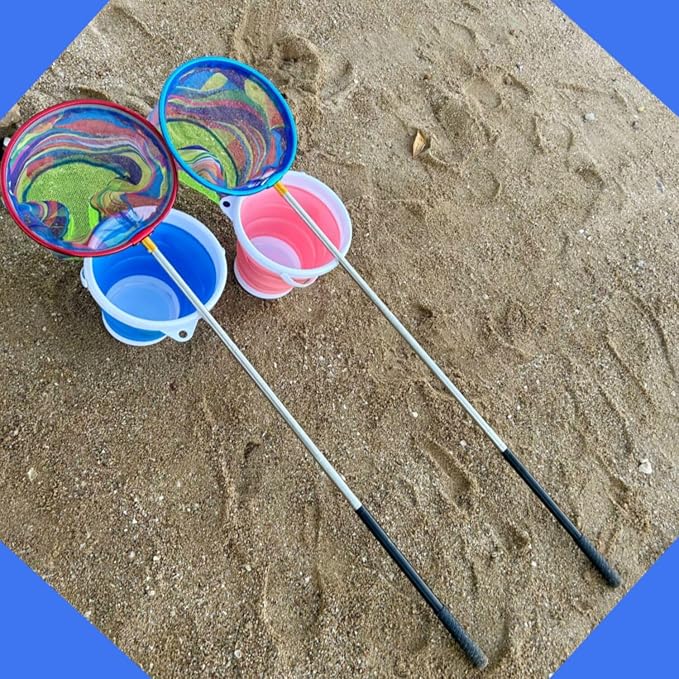 Fishing Nets with Bucket Fishing Retractable Landing Net Lightweight Aluminum Pole with Non-Slip Handle for Catch and Release and Release Frogs Butterfly Youth Outdoor